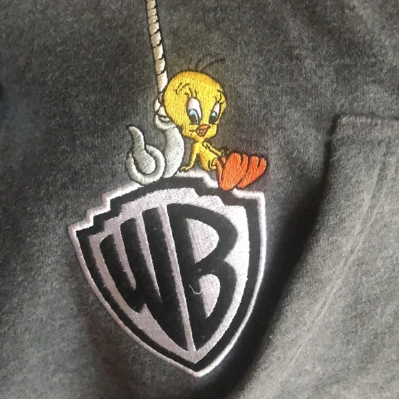Warner Bros Looney Tunes Embroidered Hooded M/L Sweatshirt - Picture 4 of 8